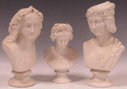 Lot 36 - A 19th century Parian bust of Viola as Page,...