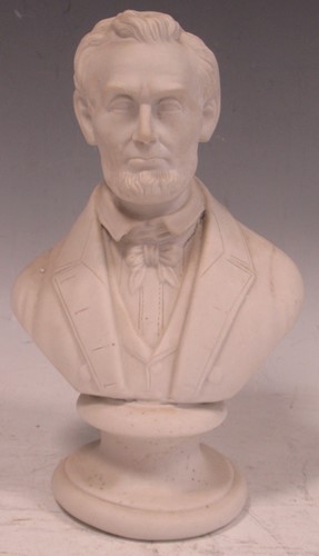 Lot 42 - A 19th century Parian bust of Abraham Lincoln,...