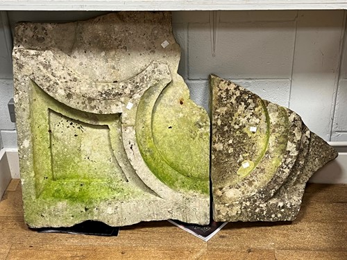 Lot 889 - Two stone architectural sections/facings,...