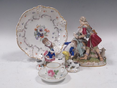 Lot 8 - A Meissen figure group “The Secret Letter”,...