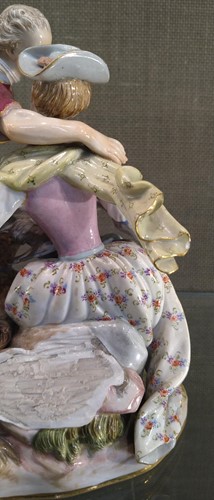 Lot 8 - A Meissen figure group “The Secret Letter”,...