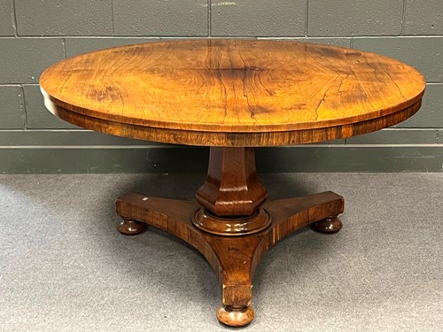 Lot 785 - A Victorian rosewood tip up top circular...