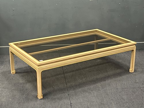 Lot 353 - A modern rectangular cream painted and parcel...