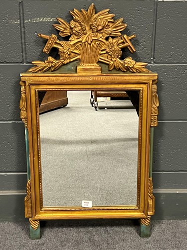 Lot 803 - A French 19th century green and gilt painted...