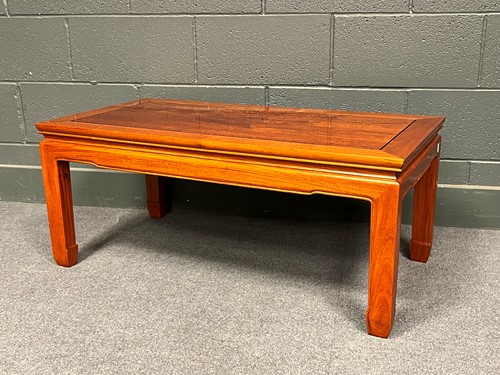 Lot 701 - A modern Chinese hardwood coffee table 41 x 97...