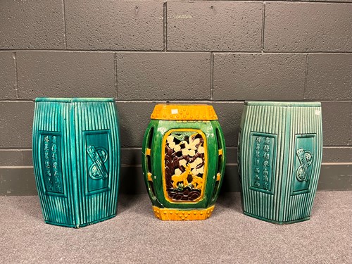 Lot 705 - A matched pair Chinese ceramic garden seats...