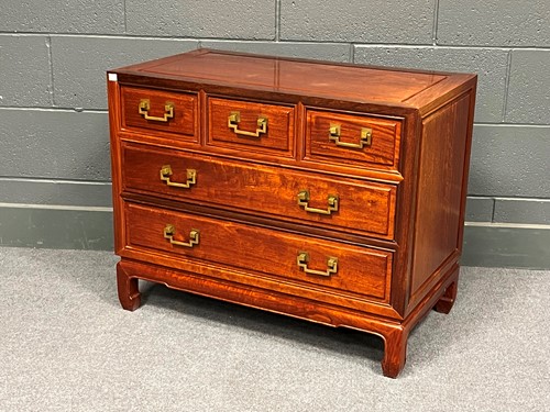 Lot 703 - A modern Chinese hardwood bookcase with glazed...