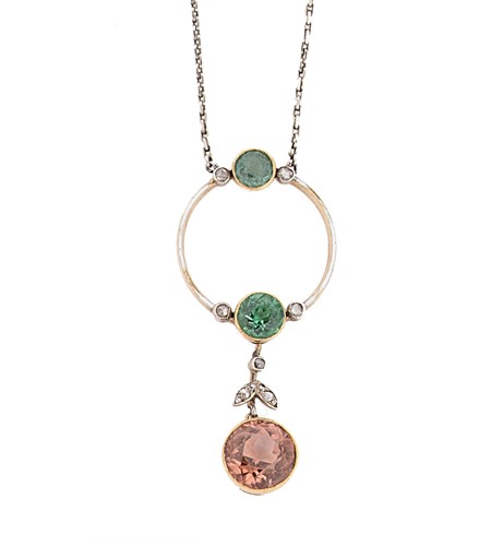 Lot 111 - A topaz and tourmaline necklace