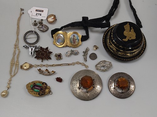 Lot 276 - A 9ct gold J.W Benson watch weight 10.5g, and...