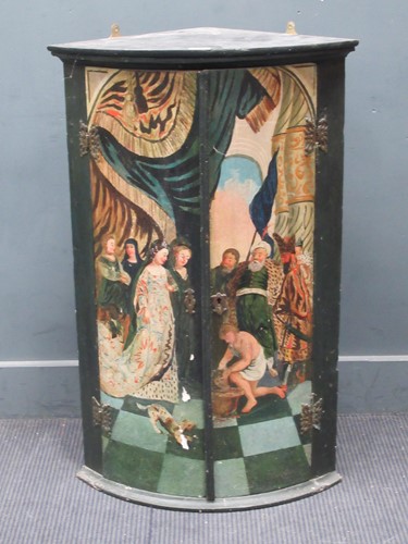 Lot 876 - A painted 19th century bowfronted corner...