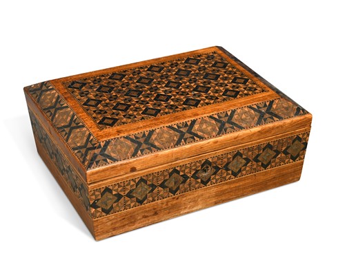 Lot 756 - A Victorian Tunbridgeware sewing box
