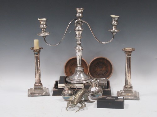Lot 338 - Silver mounted pin box, cigarette box, pair...