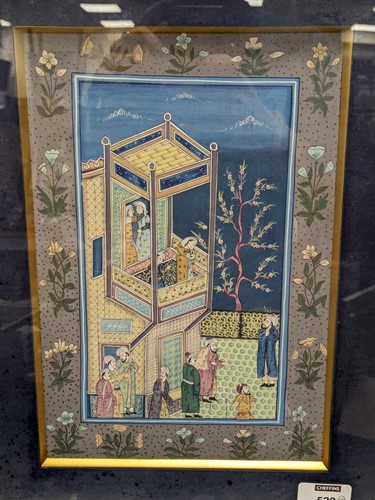 Lot 529 - Group of 5 Mughal style courtly scenes with...