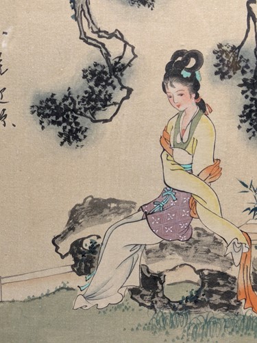 Lot 543 - A pair of Oriental pictures, to include a...