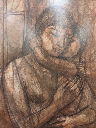 Lot 378 - Peter Nuttall (20th century) Mother and child,...