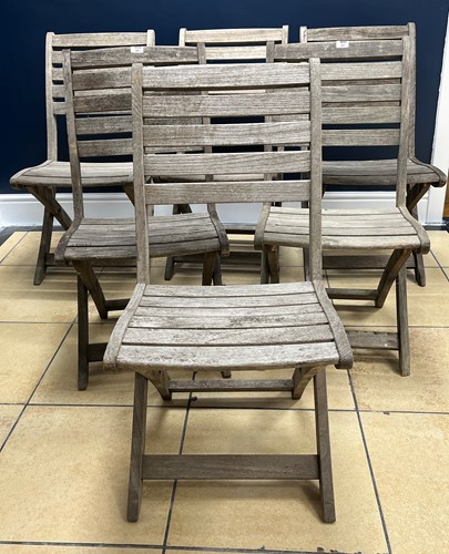 Lot 887 - A set of six folding garden chairs