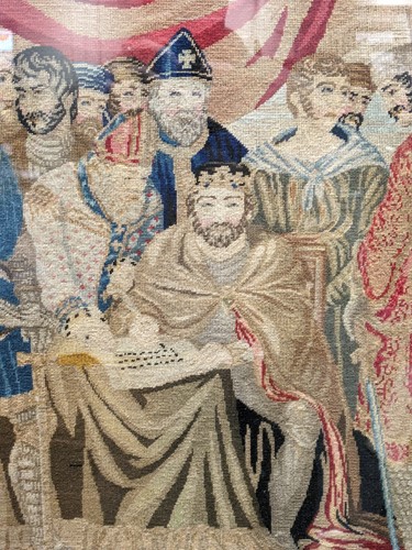 Lot 398 - A Victorian needlework picture of King John...