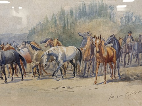 Lot 514 - Imogen Collier (fl. 1899-1904), 'Herding...