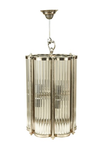 Lot 240 - An Art Deco-style polished steel hall lantern