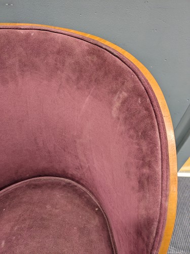 Lot 237 - In the manner of Harry & Lou Epstein, a set of six Art Deco walnut cloud-back dining chairs