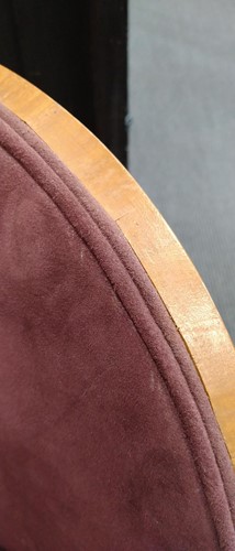 Lot 237 - In the manner of Harry & Lou Epstein, a set of six Art Deco walnut cloud-back dining chairs