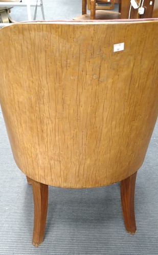 Lot 237 - In the manner of Harry & Lou Epstein, a set of six Art Deco walnut cloud-back dining chairs