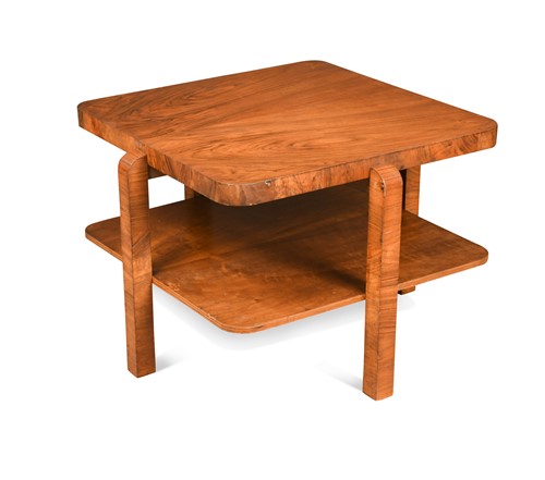 Lot 232 - An Art Deco two-tier walnut coffee table