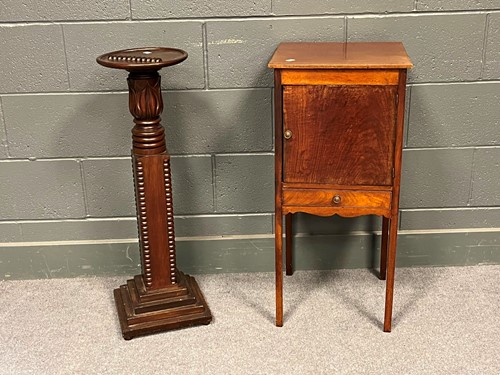 Lot 772 - A mahogany pot cupboard, a small open...