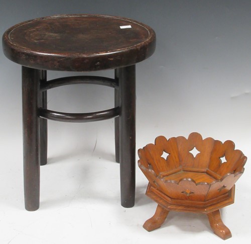 Lot 769 - A Thonet-marked bentwood stool, papier mache...
