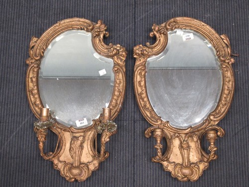 Lot 863 - A pair of gilt frame bevelled edge mirrors, in...