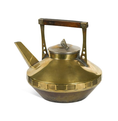 Lot 118 - A Secessionist brass kettle by the Berliner Metallwarenfabrik