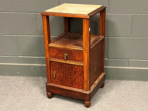 Lot 781 - An Edwardian walnut pot cupboard, with...