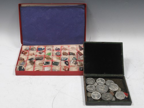 Lot 222 - A collection of stone mineral specimens (two...