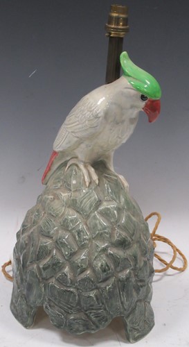 Lot 45 - A Royal Doulton lamp in the form of a Cockatoo,...