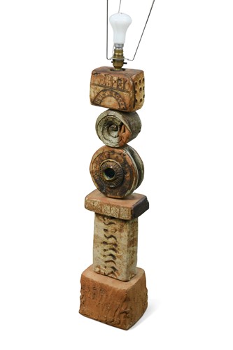 Lot 58 - Bernard Rooke, a Studio Pottery Totem floor lamp