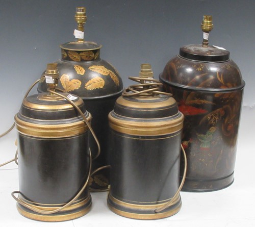 Lot 880 - Four various painted metal lamps, including...