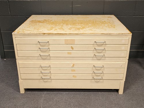 Lot 809 - A white painted plan chest in two parts. 71cms...
