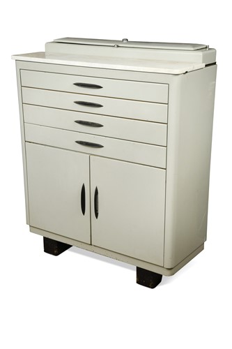 Lot 273 - A mid-century enamelled dentist cabinet