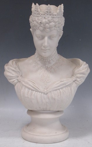 Lot 38 - A Parian bust of Princess Alexandra, modelled...