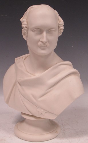 Lot 12 - A Kerr and Binns Parian bust of Prince Albert,...