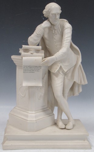 Lot 17 - A Parian bust of William Shakespeare with The...