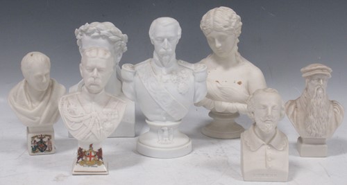 Lot 34 - A collection of parian busts, to includeJohn...