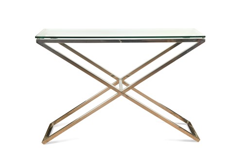Lot 296 - A glass top console table