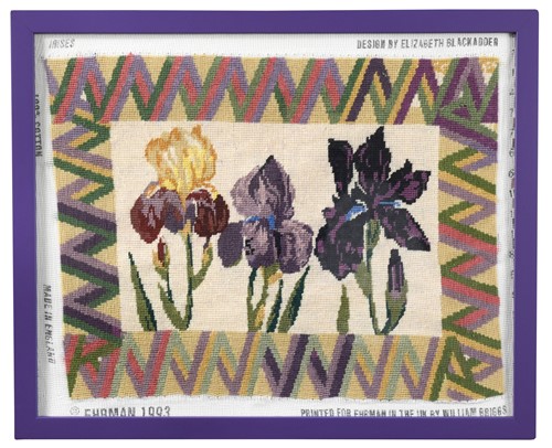 Lot 168 - After Dame Elizabeth Blackadder DBE, RA, RSA, Tapestry of Irises