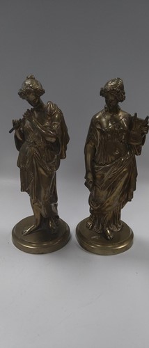 Lot 33A - A pair of late 19th century bronze figures of...