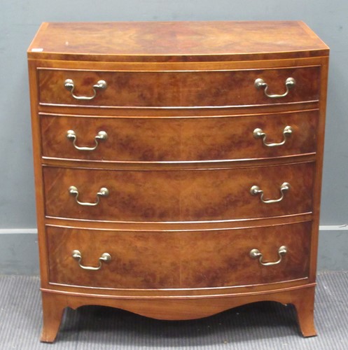 Lot 673 - A 20th century style mahogany bow front small...
