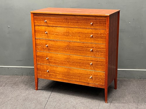 Lot 718 - A Gordon Russell chest of five long drawers,...