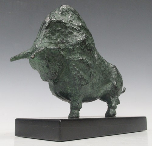 Lot 54 - A bronzed metal model of Taurus the bull after...