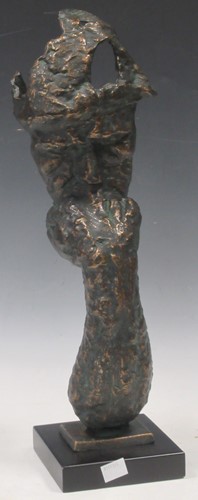 Lot 49 - A bronzed model of a thinking man, 41cm high