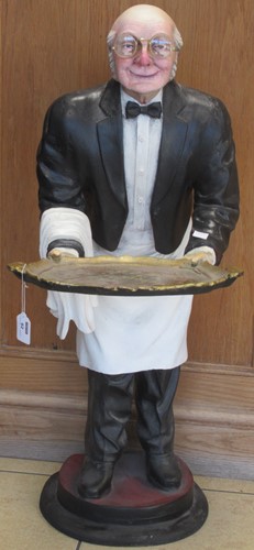 Lot 62 - A modern figural dumb waiter with calling card...